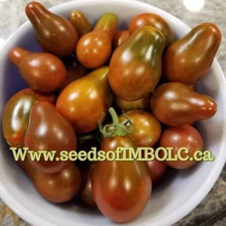 chocolate pear cherry tomato in bowl