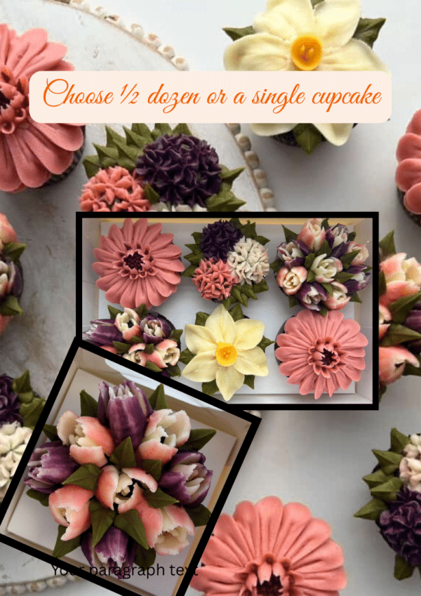 Mothers Day Combo Petite Bouquet + Single Cupcake - Image 6